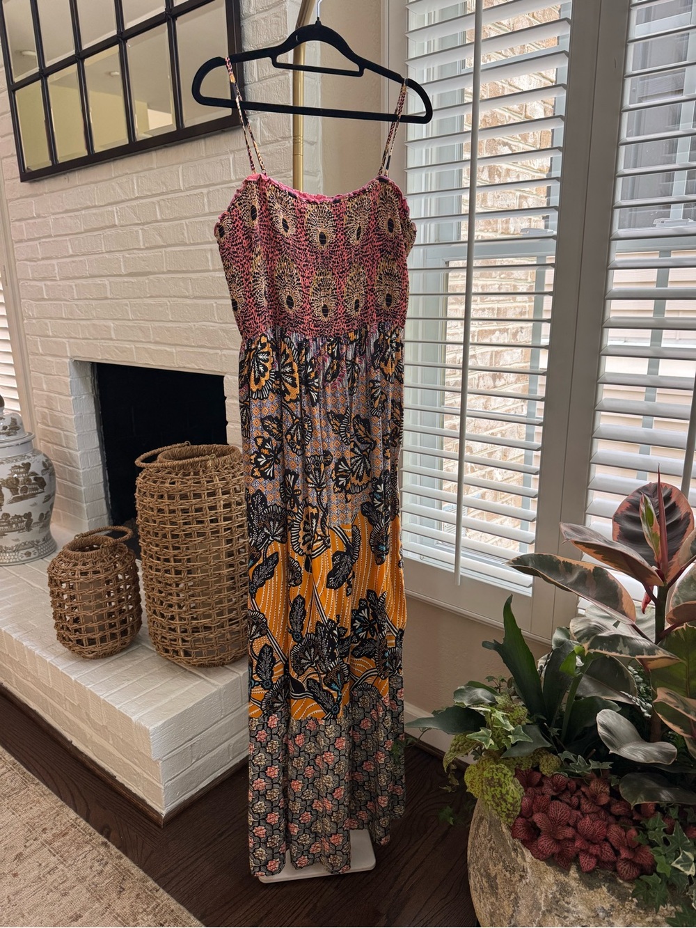 Anthropologie Jamila Smocked Maxi Dress